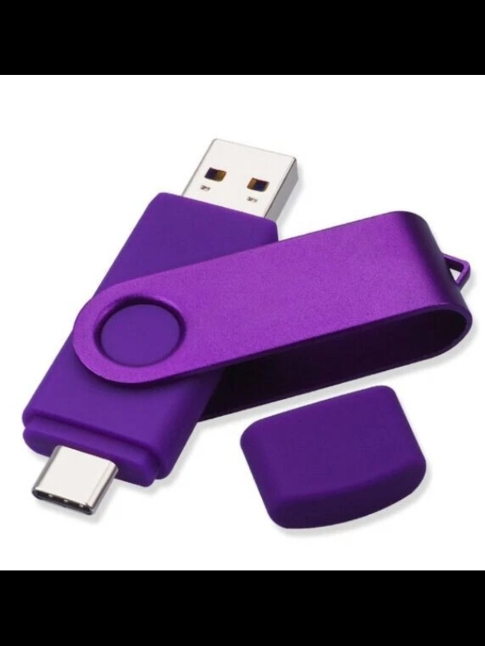 2-Pack 64GB Dual USB 3.0 OTG Flash Drive - Type-C & Type-A 2-in-1 USB Stick Purp